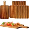 10pcs Acacia Wood Cutting Boards with Handles - 15.7" X 7.8" - Perfect for Pizza, Bread, Cheese, Charcuterie, Fruit & Vegetables