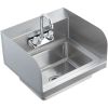 Commercial Hand Sink with Faucet and Side Splash, Stainless Steel Sink for Washing, Small Hand Washing Sink, Wall Mount Hand Basin for Restaurant