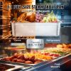 6 Pack Hotel Pans, Full Size Anti-Jam Steam Pan, 0.8mm Thick Stainless Steel Restaurant Steam Table Pan, 6-Inch Deep Commercial Table Pan