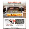 9-Pan Commercial Food Warmer, 9 x 1/3 Pans Electric Steam Table, 1500W Professional Buffet Catering Food Warmer with Shield Undershelf Wheels