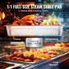 4 Pack Hotel Pans, Full Size Anti-Jam Steam Pan with Lid, 0.8mm Thick Stainless Steel Steam Table Pan, 4-Inch Deep Commercial Table Pan