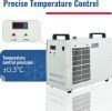 Water Chiller Industrial Chiller 6L Industrial Water Chiller for 40W 60W 80W 130W CO2 Laser Engraving & Cutting Machines 4.23gpm 4.5-7A Current Recirc