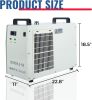 Water Chiller Industrial Chiller 6L Industrial Water Chiller for 40W 60W 80W 130W CO2 Laser Engraving & Cutting Machines 4.23gpm 4.5-7A Current Recirc