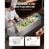 Commercial Food Warmer, 1500W Electric Stainless Steel Steam Food Warmer with Glass Cover