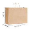 Kraft Paper Bags with Handles, 50Pcs 16 x 6 x 12 in, Large Paper Grocery Bags, Reusable & Recycled Brown Take-Out Sacks