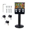 Commercial Vending Machine, Triple Compartment Candy Dispenser with Iron Stand, Gumball and Candy Machine for Business
