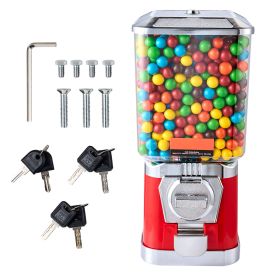 Gumball Machine for Kids, 17"H Home Candy Vending Machine, PC Gumball Dispenser, Bubble Gum Machine for Game Stores (Height: 17", Color: Red)