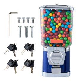 Gumball Machine for Kids, 17"H Home Candy Vending Machine, PC Gumball Dispenser, Bubble Gum Machine for Game Stores (Height: 17", Color: Blue)